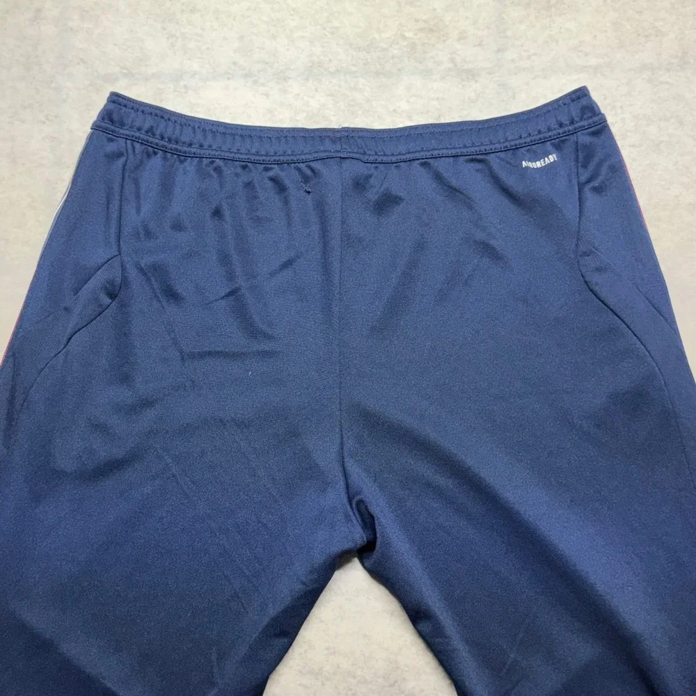 Adidas Navy Blue Red Side Track Pants Mens XL Ankle Zip Athletic Streetwear